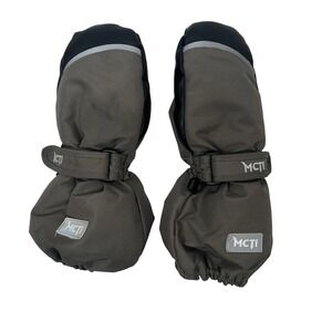MCTi Kids Winter Mittens Size 2 Gray Black Waterproof Insulated Warm